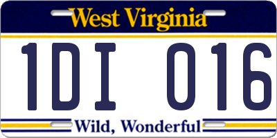 WV license plate 1DI016