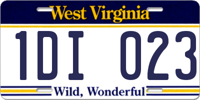 WV license plate 1DI023