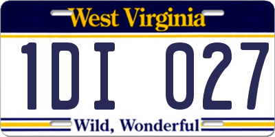 WV license plate 1DI027