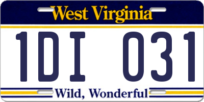 WV license plate 1DI031