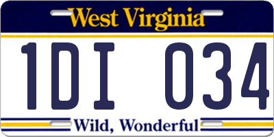 WV license plate 1DI034