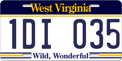 WV license plate 1DI035