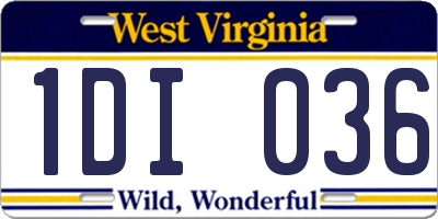 WV license plate 1DI036