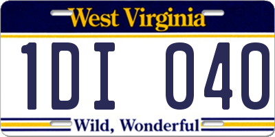 WV license plate 1DI040