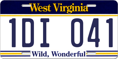 WV license plate 1DI041