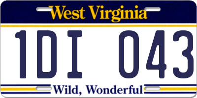 WV license plate 1DI043
