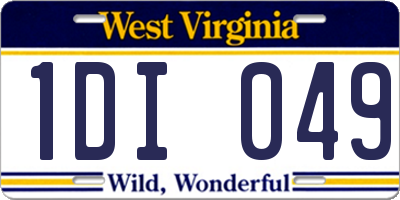 WV license plate 1DI049