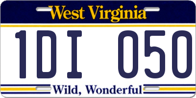 WV license plate 1DI050