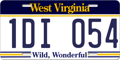 WV license plate 1DI054