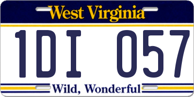 WV license plate 1DI057
