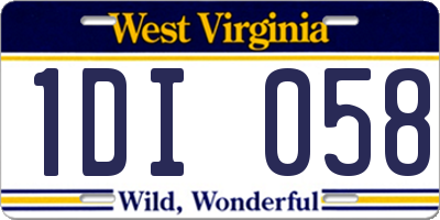 WV license plate 1DI058