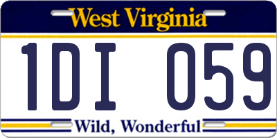 WV license plate 1DI059