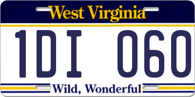 WV license plate 1DI060