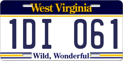 WV license plate 1DI061