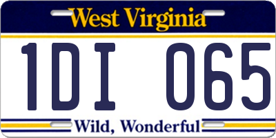 WV license plate 1DI065
