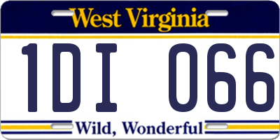 WV license plate 1DI066