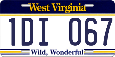 WV license plate 1DI067