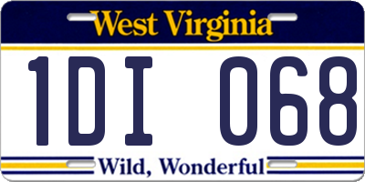 WV license plate 1DI068