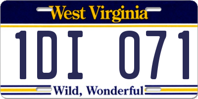 WV license plate 1DI071