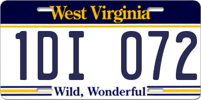 WV license plate 1DI072