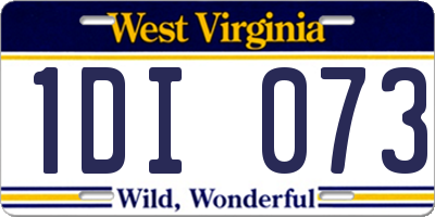WV license plate 1DI073