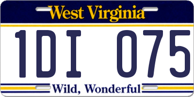 WV license plate 1DI075