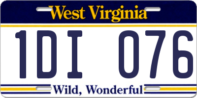 WV license plate 1DI076