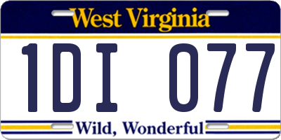 WV license plate 1DI077