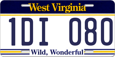 WV license plate 1DI080