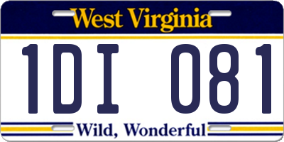 WV license plate 1DI081