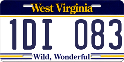 WV license plate 1DI083