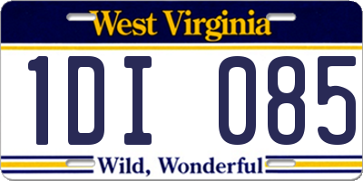 WV license plate 1DI085