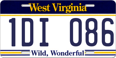 WV license plate 1DI086