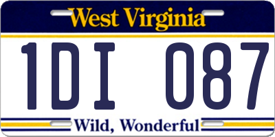 WV license plate 1DI087
