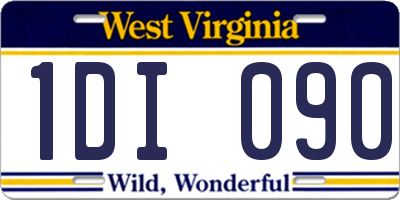 WV license plate 1DI090