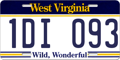 WV license plate 1DI093