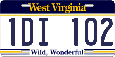 WV license plate 1DI102