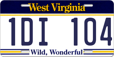 WV license plate 1DI104