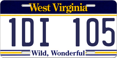 WV license plate 1DI105
