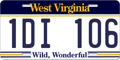 WV license plate 1DI106