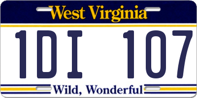 WV license plate 1DI107