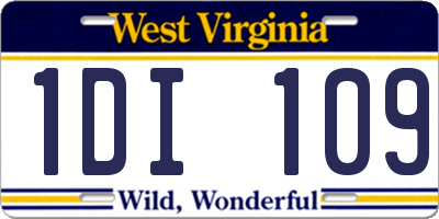 WV license plate 1DI109