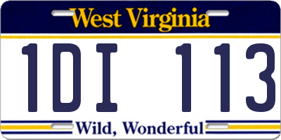 WV license plate 1DI113