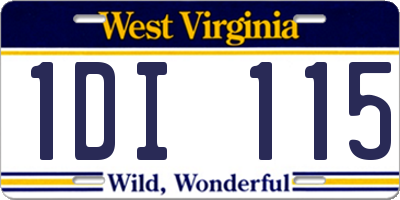 WV license plate 1DI115