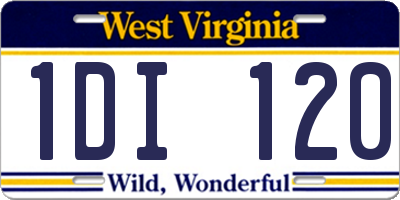 WV license plate 1DI120