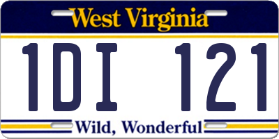 WV license plate 1DI121