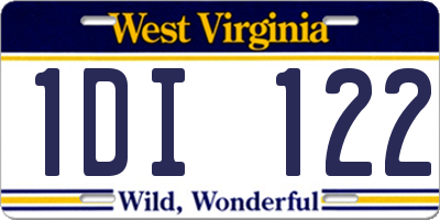 WV license plate 1DI122