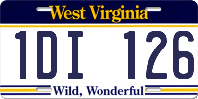 WV license plate 1DI126