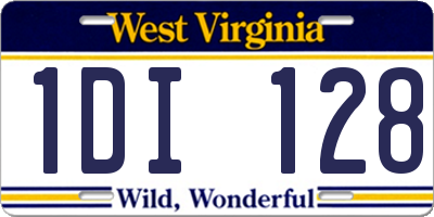 WV license plate 1DI128