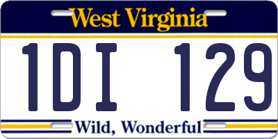 WV license plate 1DI129